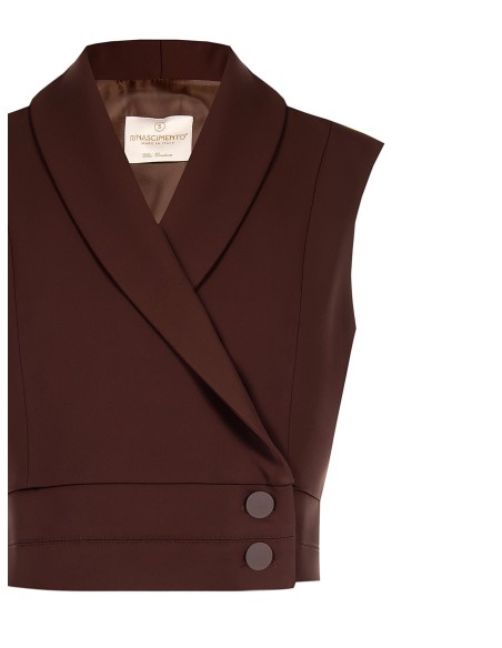 Cropped gilet van soepelvallende stof Rinascimento