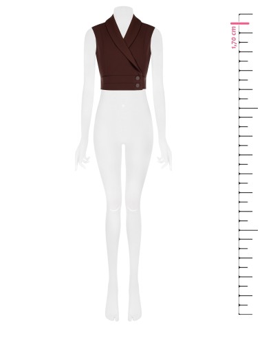 Cropped gilet van soepelvallende stof Rinascimento