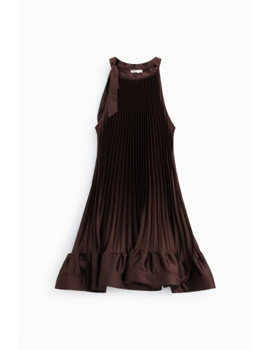 Korte geplooide jurk met strikdetail Dixie
