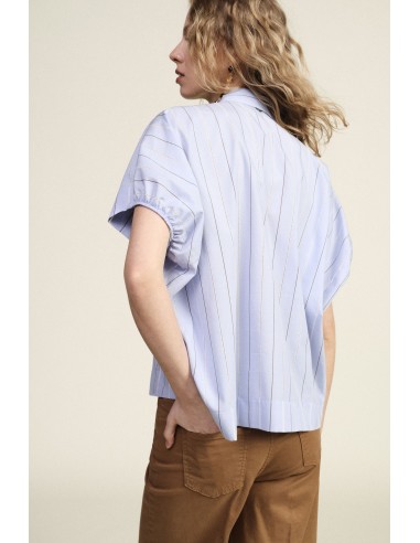 Gestreept shirt met klassieke kraag en korte mouwen Dixie