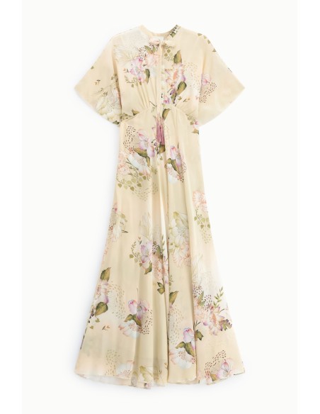 Lange jurk met bloemenprint en wijde mouwen Dixie