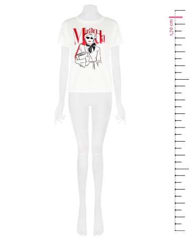 Regular katoenen T-shirt «The Devil Wears Prada» Miranda met strassdetails van Rinascimento