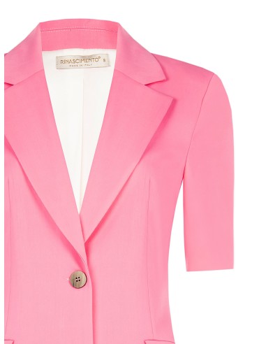 Getailleerde blazer van viscosemix met korte mouwen van Rinascimento