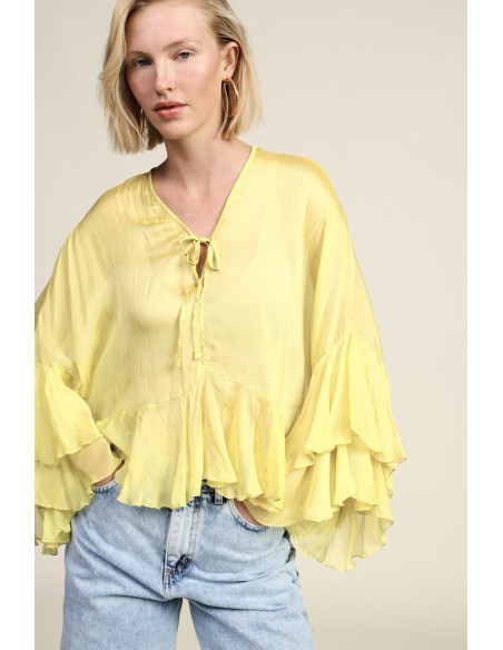 Dixie blouse met brede volants