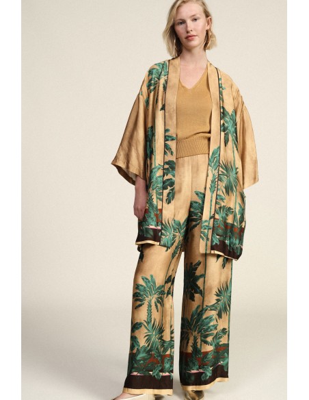 Palazzo-broek met tropische print van Dixie