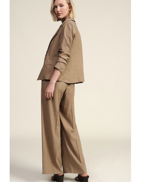 Dixie Palazzo-broek met hoge taille en plooien aan de voorkant