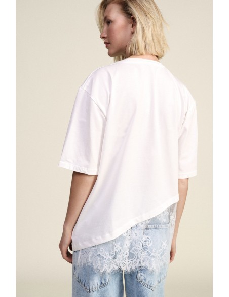 Dixie T-shirt met korte mouwen en asymmetrische details