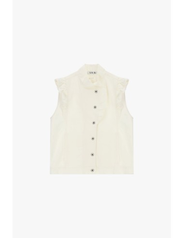 Mouwloos gilet met ruches aan de voorkant Please