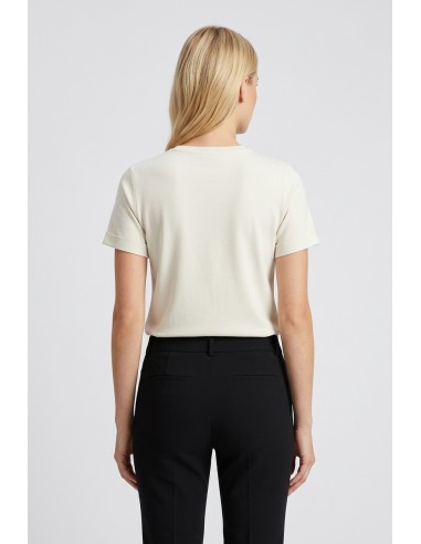T-shirt met strasssteentjes en bloemenborduursel van Liu Jo