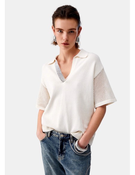 T-shirt met geperforeerde details van Liu Jo