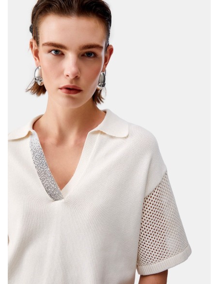 T-shirt met geperforeerde details van Liu Jo