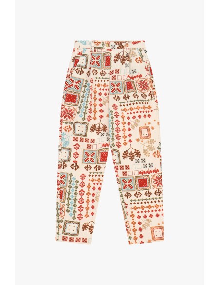 Dixie Palazzo-broek met geometrische print en hoge taille