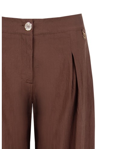 Palazzo-broek van lichte, licht gekreukte viscose met plooien van Rinascimento