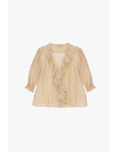 Blouse met ruches aan de voorkant en driekwartmouwen Dixie