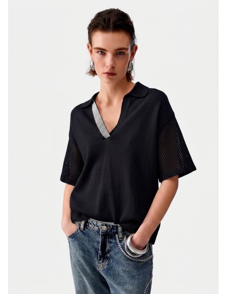 T-shirt met geperforeerde details van Liu Jo