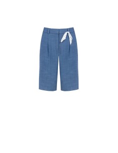Chambray bermuda met plooien van Rinascimento 2