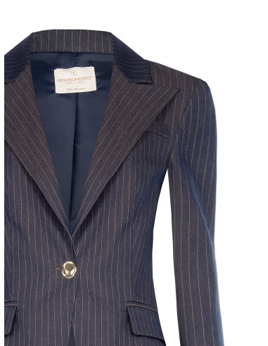 Getailleerde blazer van technische gestreepte stof van Rinascimento