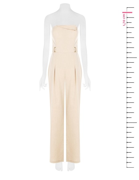 Rechte bandeau-jumpsuit van een mix van lyocell en linnen van Rinascimento