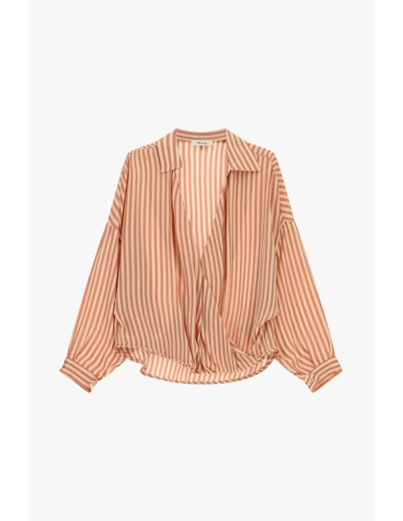 Gestreepte overslagblouse met klassieke kraag Dixie