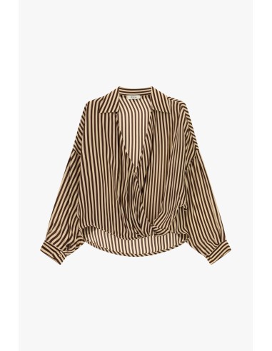 Gestreepte overslagblouse met klassieke kraag Dixie