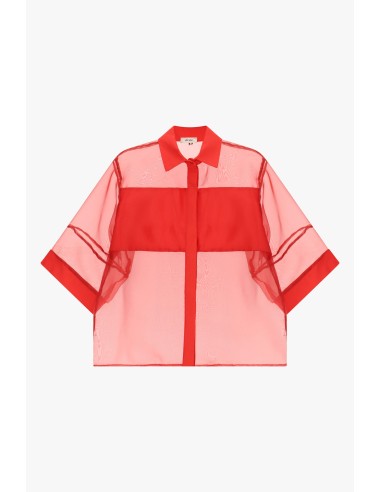 Transparante oversized blouse met driekwartmouwen Dixie