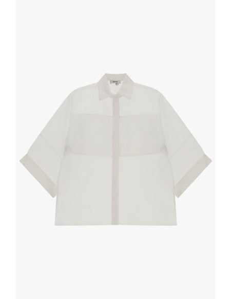Transparante oversized blouse met driekwartmouwen Dixie