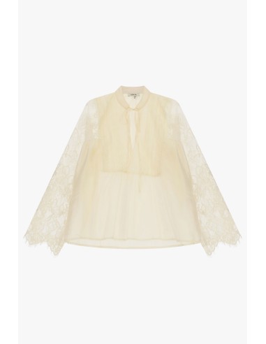 Ruime blouse met kanten mouwen en knoopdetail Dixie