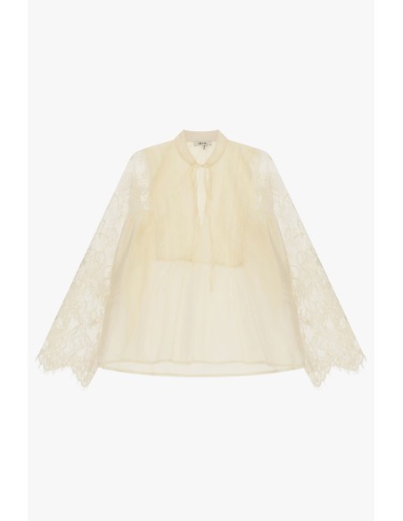Ruime blouse met kanten mouwen en knoopdetail Dixie