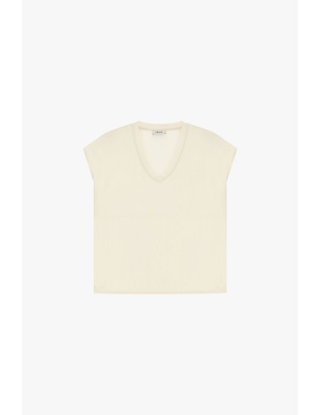 Ruime blouse met V-hals en korte mouwen Dixie