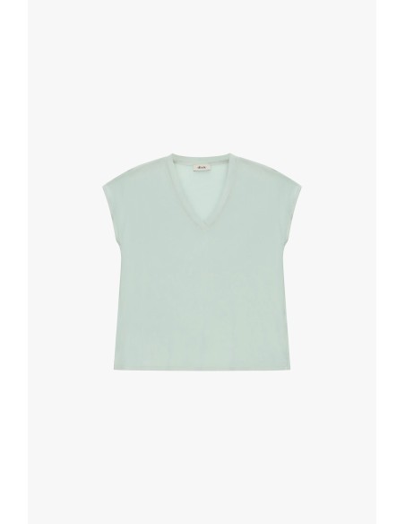 Ruime blouse met V-hals en korte mouwen Dixie