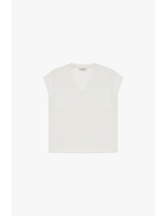 Ruime blouse met V-hals en korte mouwen Dixie