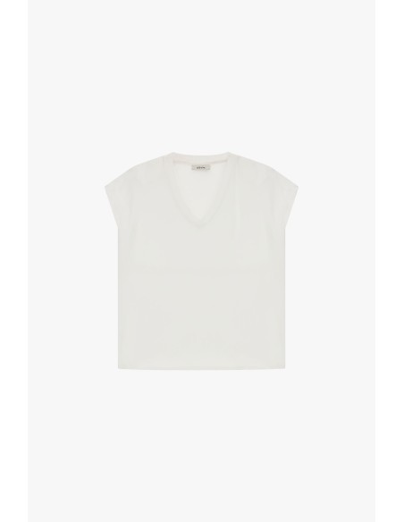 Ruime blouse met V-hals en korte mouwen Dixie