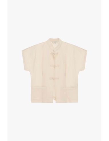 Korte blouse met knoopsluiting en borstzakken Dixie