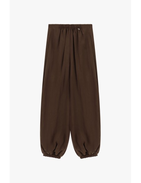 Wijde palazzobroek met elastische taille en uitlopende pijpen Dixie