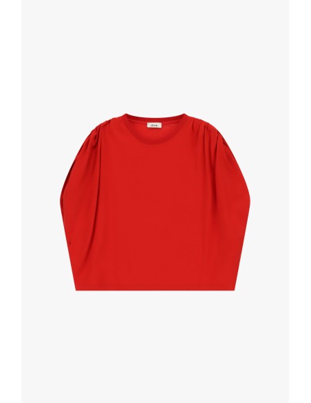 Dixie T-shirt met lange mouwen en gerimpelde schouders