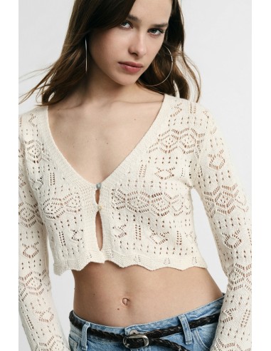 Kort geperforeerd vest met lange mouwen Please