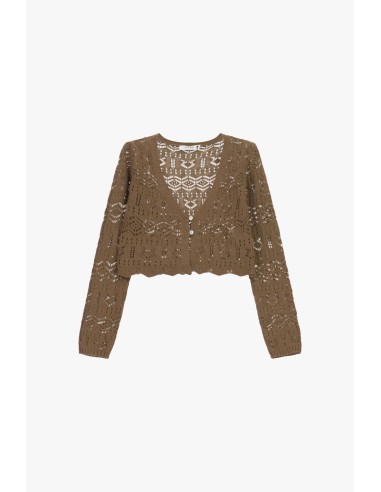 Kort geperforeerd vest met lange mouwen Please