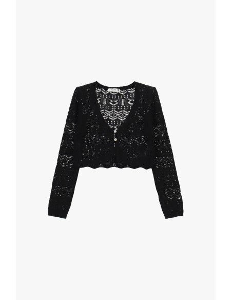 Kort geperforeerd vest met lange mouwen Please