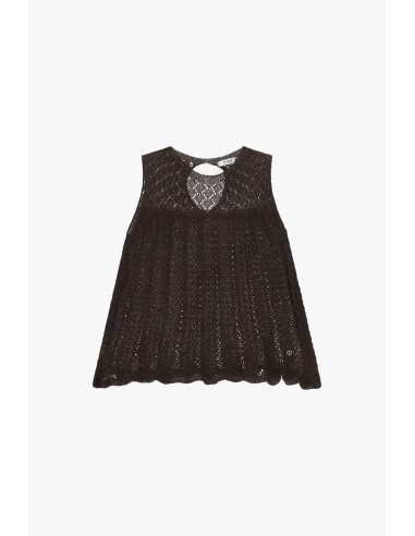 Mouwloze geperforeerde top met cut-outdetail Please