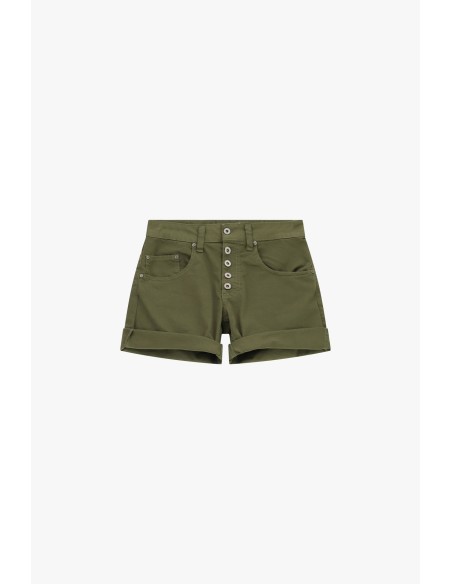 Regular-fit shorts met omslag en knopen Please