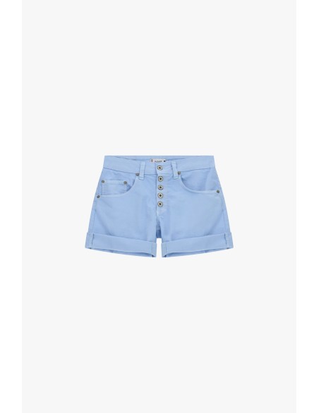 Regular-fit shorts met omslag en knopen Please