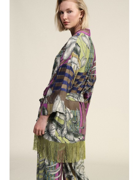 Blazer met franjes en grafisch motief Dixie