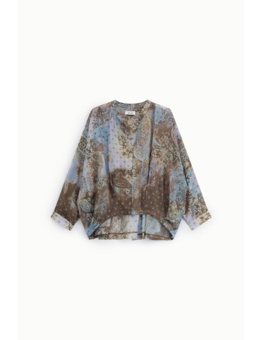 Ruime paisleyblouse met ronde hals Dixie