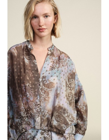 Ruime paisleyblouse met ronde hals Dixie