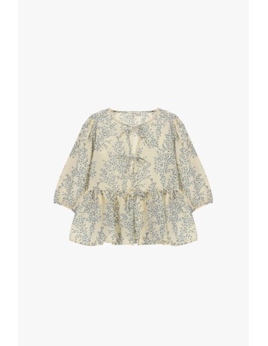 Dixie fantasieblouse met wijde mouwen en volant