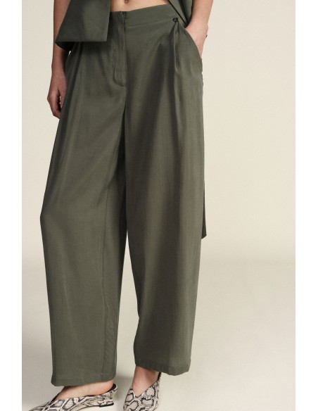 Dixie Palazzo-broek met hoge taille en plooien
