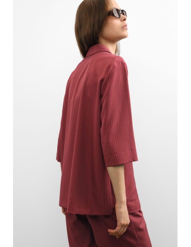Gestreepte blazer met driekwartmouwen en knoopsluiting alstublieft