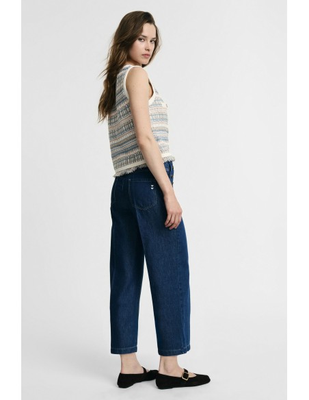 Wijde jeans met knopen aan de zijkant, alstublieft