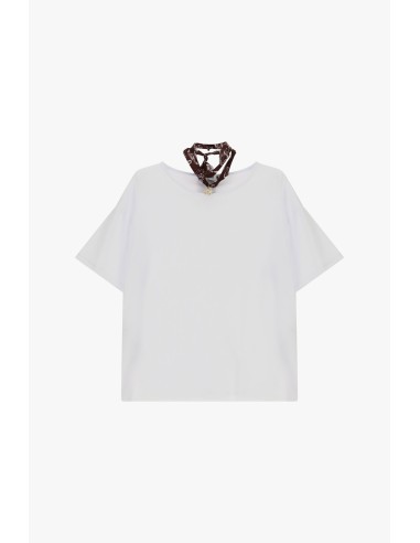 T-shirt met korte mouwen en sjaaldetails Please