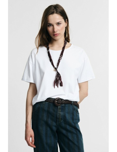 T-shirt met korte mouwen en sjaaldetails Please